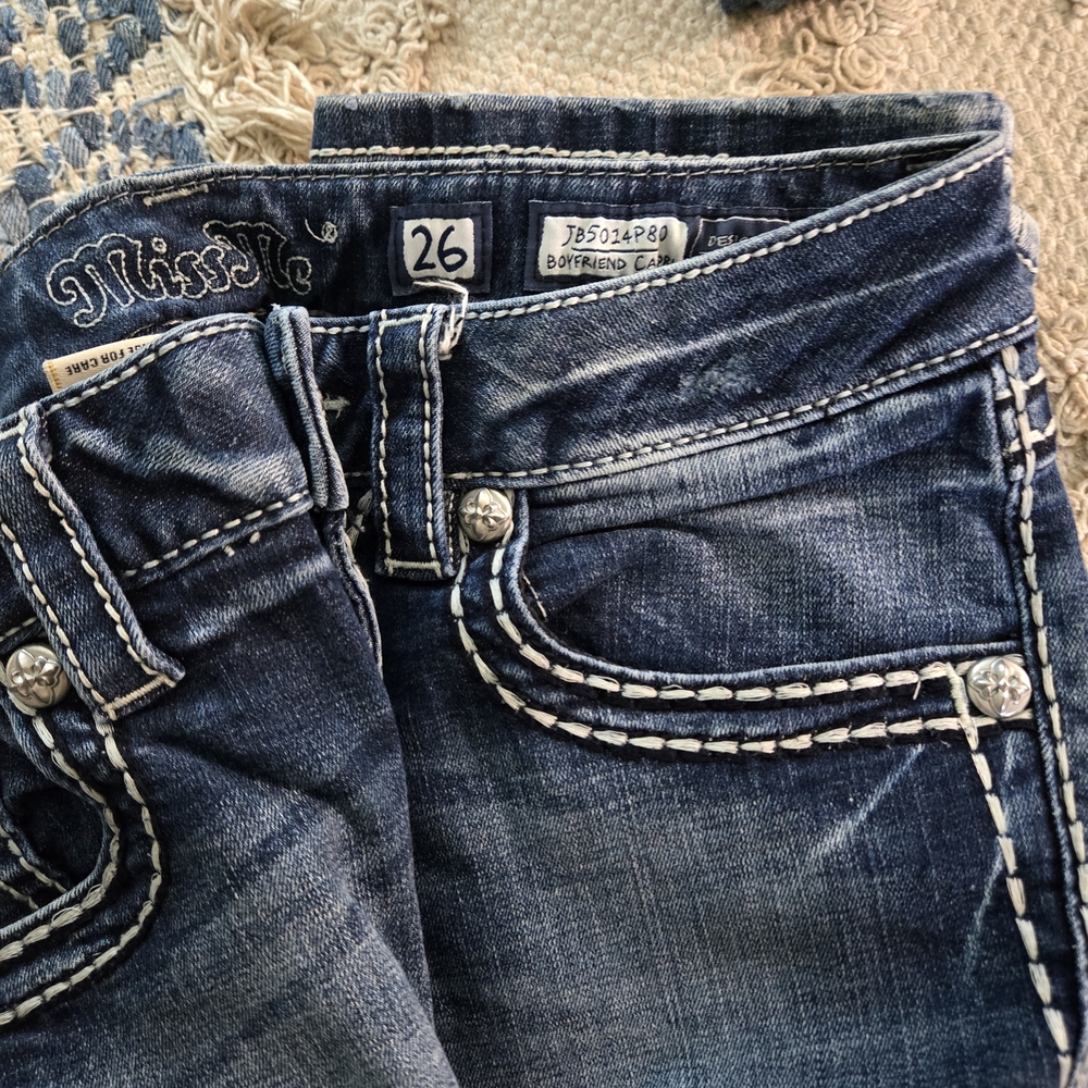 Miss Me Women's Distressed Blue Boyfriend Jeans